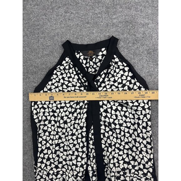 Disney Alice Through the Looking Glass Blouse Womens Large Black White Tie Neck - Picture 3 of 6